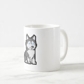 Pixel Art Curious Husky Mug - adorable Chien rétro (Devant droit)