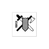 Pixel Art D & D klasse icoon vechter Rubberstempel (Afrduk)