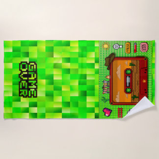 Pixel art denim beach towels strandlaken