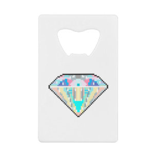 Pixel art diamanten juweeltje kredietkaart flessenopener