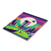 Pixel Art Disc Golfbaan Tegeltje (Zijkant)