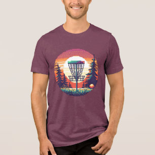 Pixel Art Disc Golfbaan Tri-Blend Shirt