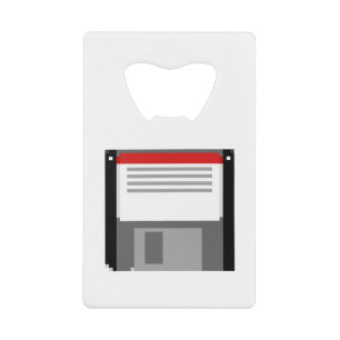 Pixel art diskette kredietkaart flessenopener