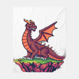 Pixel Art  Dragon Fleece Deken