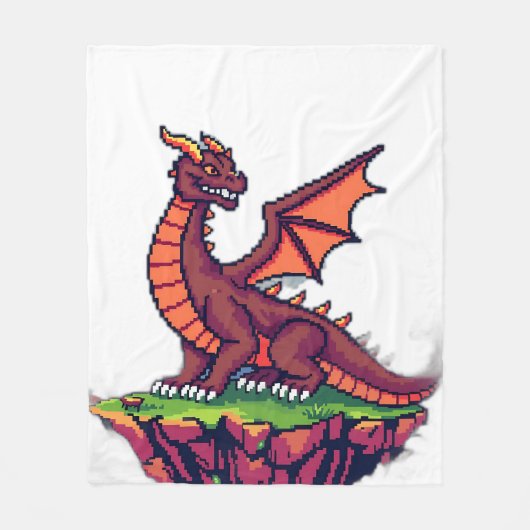 Pixel Art  Dragon Fleece Deken (Voorkant)