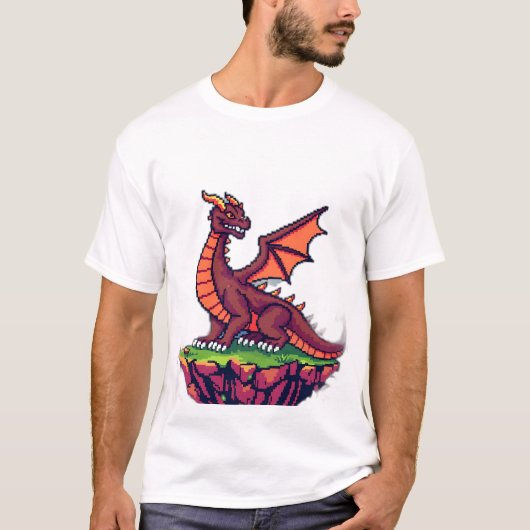 Pixel Art  Dragon T-shirt (Voorkant)