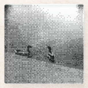 Pixel Art Ducks Glazen Onderzetter