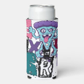 Pixel art en blauw monster (Seltzer Voorkant)