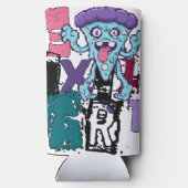 Pixel art en blauw monster (Achterkant)