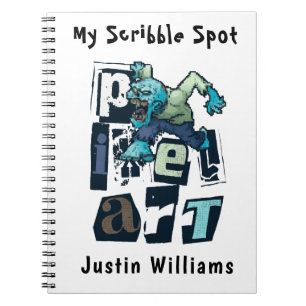 Pixel art en monster aangepast notitieboek