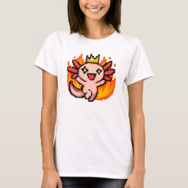 Pixel Art Fiery gekroond Axolotl T-shirt