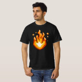 Pixel Art Fire Flame Graphic T-shirt (Voorkant volledig)