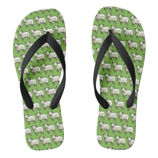 Pixel Art Flock of Sheep Pattern Teenslippers (Voetbed)