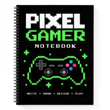 Pixel Art Gamer Notitieboek – Schrijf Teken Ontwer