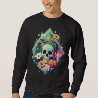 Pixel Art Gifbeker met Bloemenschedel Trui