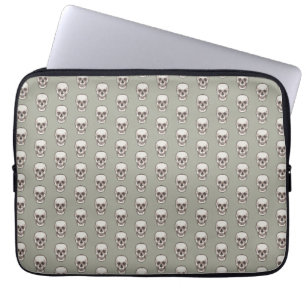 Pixel Art Gothic Spooky Skull Patroon Laptop Sleeve