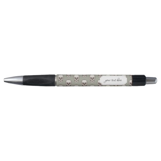 Pixel Art Gothic Spooky Skull Pattern Pen (Voorkant)