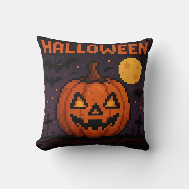 pixel art halloween pillow kussen (Voorkant)