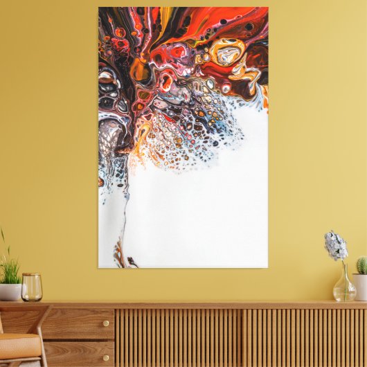 Pixel Art Heldere Kleuren Verbluffende Rood Goud B Canvas Afdruk (Insitu (Woonkamer))