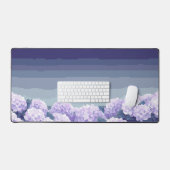 Pixel Art Hydrangea Desk Mat - Floral Gaming Mouse (Keyboard & Muis)
