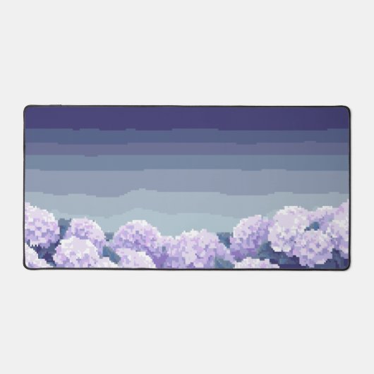 Pixel Art Hydrangea Desk Mat - Floral Gaming Mouse (Voorkant)