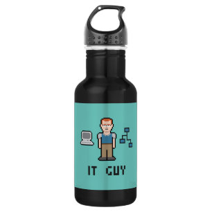 Pixel Art IT Guy Waterfles