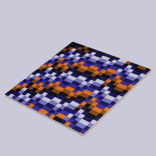 Pixel Art Keramische Tegels – Blauw, Oranje & Aard Tegeltje