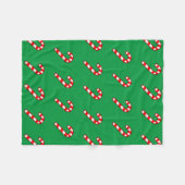 Pixel Art KERSTSTOK Patroon - Rood Omlijning Fleece Deken (Voorkant (Horizontaal))