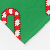 Pixel Art KERSTSTOK Patroon - Rood Omlijning Fleece Deken (Hoek)