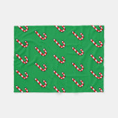 Pixel Art KERSTSTOK Patroon - Zwarte Omlijning Fleece Deken (Voorkant (Horizontaal))