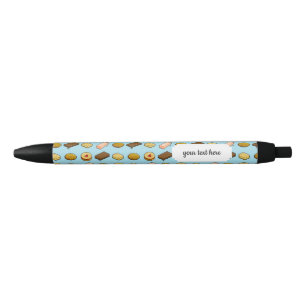 Pixel Art Lekkere Koekje Biscuit Patroon Zwarte Inkt Pen