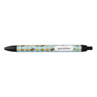 Pixel Art Lekkere Koekje Biscuit Patroon Zwarte Inkt Pen