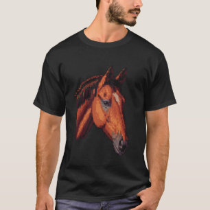 Pixel Art liefhebber - Paard vader moeder T-shirt