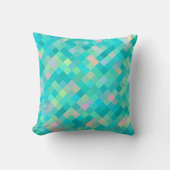 Pixel Art Multicolor Pattern Kussen (Voorkant)