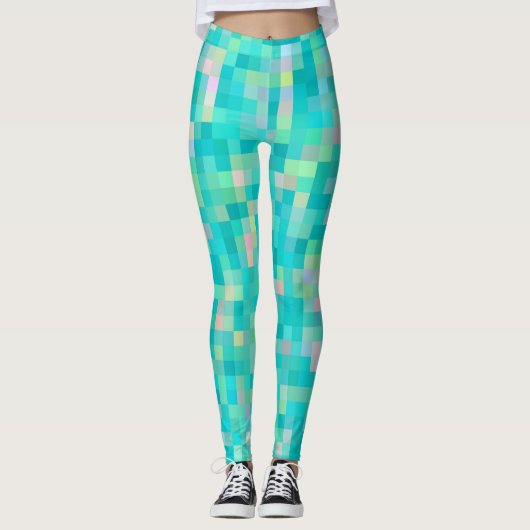 Pixel Art Multicolor Pattern Leggings (Voorkant)