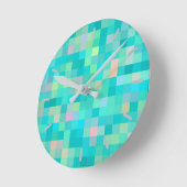 Pixel Art Multicolor Pattern Ronde Klok (Hoek)