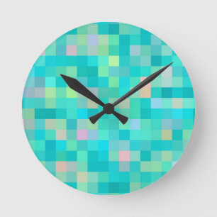 Pixel Art Multicolor Pattern Ronde Klok