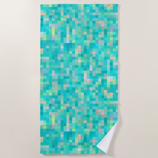Pixel Art Multicolor Pattern Strandlaken (Voorkant)