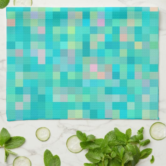 Pixel Art Multicolor Pattern Theedoek (Gevouwen)