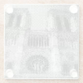 Pixel Art Notre Dome kathedraal Glazen Onderzetter (Achterkant)