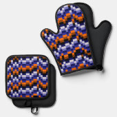 Pixel Art Oven Mitt & Pot Holder Set (Voorkant / Achterkant)