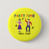 Pixel Art Party Time Button (Voorkant)