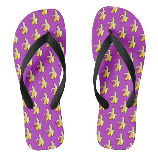 Pixel Art Pattern Peeled Yellow Banana Teenslippers (Voetbed)