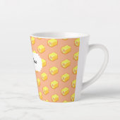 Pixel Art Pink & Yellow Battenberg Cake Pattern Latte Mok (Rechts)