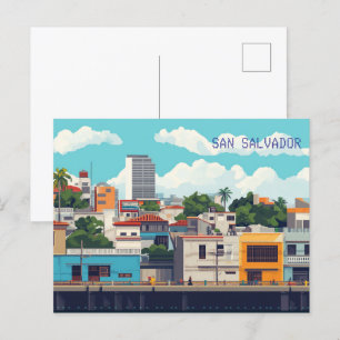 Pixel Art San Salvador El Salvador Briefkaart