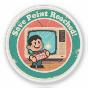 Pixel Art Save Cartridge Badge – Gamenostalgie Sticker