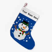 Pixel Art SNOWMAN 4 Kleine Kerstsok (Voorkant (Hangend))