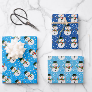 Pixel Art SNOWMAN Inpakpapier Vel