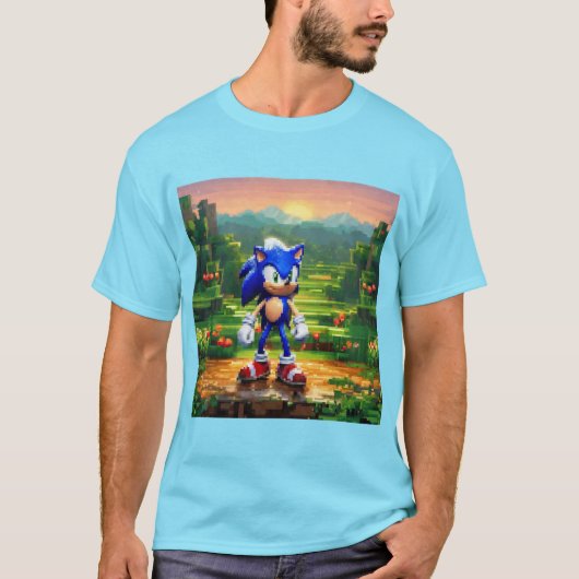 Pixel Art Sonic T-shirt (Voorkant)