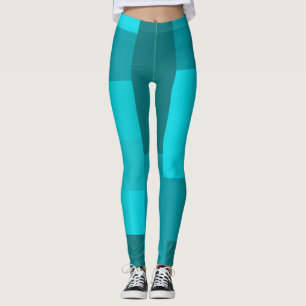 Pixel Art Style - Cool Blauwgroen blokpatroon Leggings